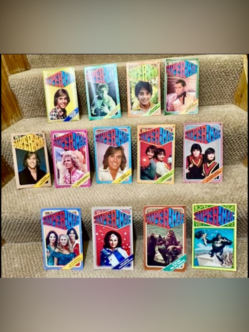 13 Vintage Super Mag Supermag Magazine Lot Wonder Woman, John Travolta, Hulk etc